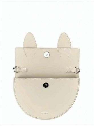 Yuzefi Sculptural Cow Leather Tote Bag With Semi-Circular Flap