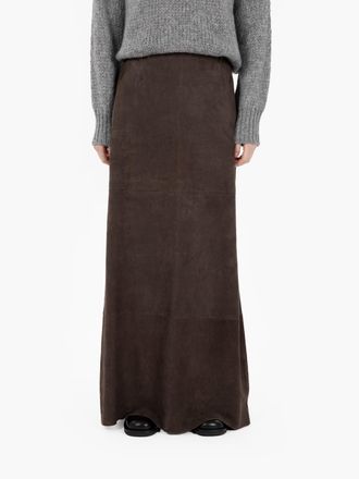 Alysi Gonna lunga suede choco
