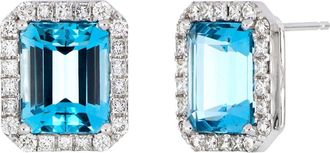 Bony Levy Aquamarine & Diamond Stud Earrings in 18K White Gold Aquamarine at Nordstrom
