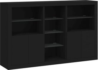 vidaXL Aparador Con Luces Led Negro 162x37x100 Cm Vidaxl