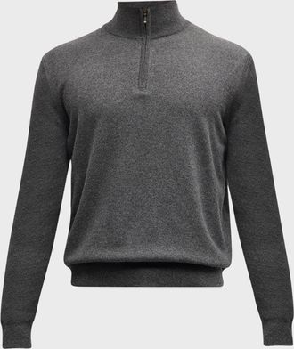 Loro Piana Mens Mezzocollo Baby Cashmere Quarter-Zip Sweater
