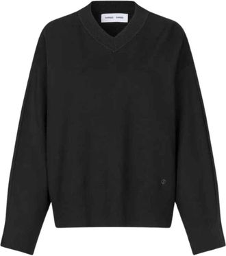 Sams&oslash;e & Sams&oslash;e Salissy V-Neck - - Knitwear - Donna - Nero - S