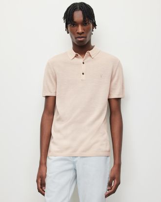 AllSaints Mode Merino Short Sleeve Polo Shirt