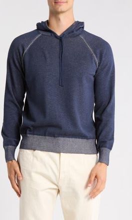 Bugatchi Raglan Sleeve Cotton Hoodie in Navy at Nordstrom Rack, Size Xx-Large