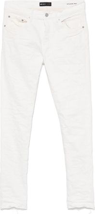 Purple Wolken Wit Katoenmix Jeans - Heren - Slim Fit Jeans - Wit - W33 - Katoen - Jeans