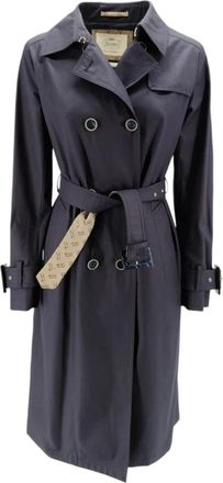 Herno Blauwe jassen - Dames - Trenchcoats - Blauw - M - Katoen - Jassen