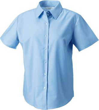 Russell Athletic Russell Collection Dames/Dames Oxford Overhemd Met Korte Mouwen (Oxford Blauw)