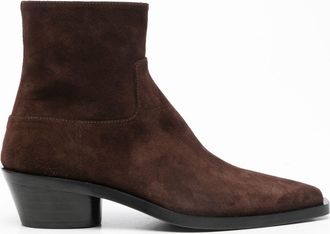 Proenza Schouler 40mm Suede Ankle Boots - Womens - Rubber/Calf Suede/Calf Leather