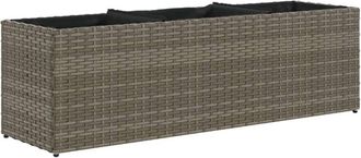 vidaXL Jardinera Con 3 Maceteros Rat&aacute;n Sint&eacute;tico Gris 105x30x32 Cm Vidaxl