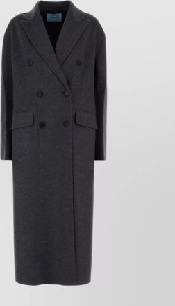 Prada coat wool blend notched lapels