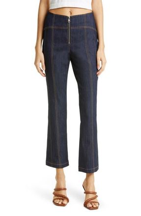 Cinq &agrave; Sept Loren Flare Leg Crop Denim Pants in Indigo at Nordstrom, Size 2