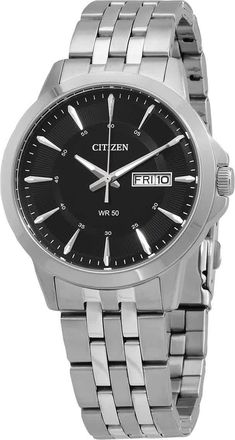 Citizen Quartz Black Dial Stainless Steel Mens Watch BF2011-51E