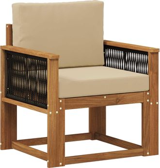 vidaXL Sof&aacute; Intermedio De Exterior Madera De Acacia S&oacute;lida Natural Vidaxl