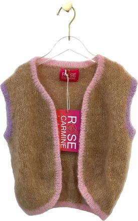 Rose Carmine Womens Bolero Colorblock Tricolor Vest In Brown