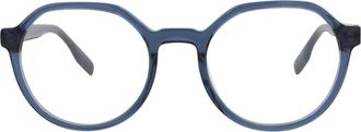 Alexander McQueen 51mm Round Optical Glasses in Blue Blue Transparent at Nordstrom Rack