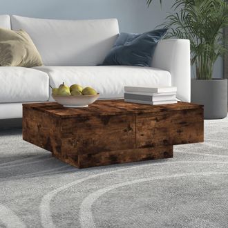 vidaXL Vidaxl - Mesa De Centro Madera Contrachapada Roble Ahumado 90x60x31 Cm