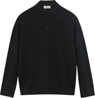 Bite Studios Polo-neck Cut-out Gebreide Trui - Dames - Ronde hals truien - Zwart - S - Wol - Truien & Vesten