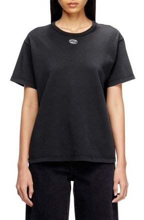 Diesel T-Normy-OD-S1 Metallic Oval D Cutout T-Shirt in Black at Nordstrom, Size Xx-Small