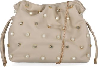 Jessica McClintock Luca Studded Drawstring Big in Bone at Nordstrom Rack