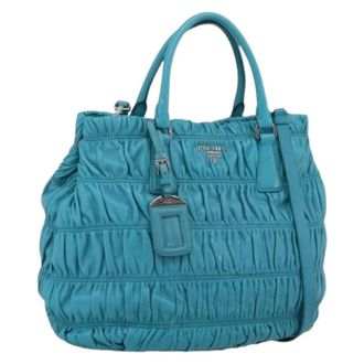 Prada Pre-owned Vintage Hand Bag - Dames - Vintage Shopper - Blauw - ONE Size - Nylon - Vintage