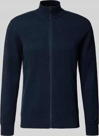 Lindbergh Lindbergh Cardigan mit Stehkragen und Reißverschluss in Dunkelblau, Größe XXXL