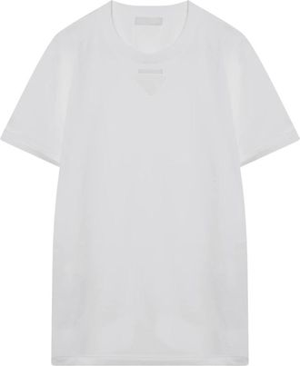 Prada Katoenen T-shirt - Heren - T-shirts - Wit - M - Katoen - Tops