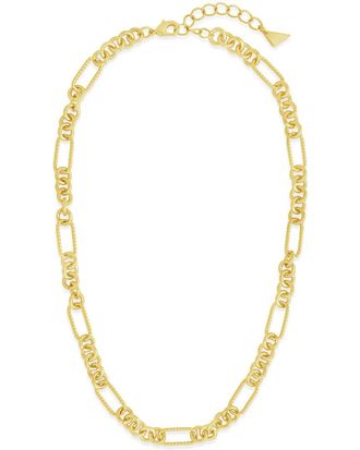 Sterling Forever 14K Plated Fianna Mixed Chain Link Necklace