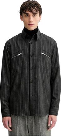 Iceberg Relaxed Wool Shirt - Heren - Zomerjassen - Grijs - M - Wol - Jassen
