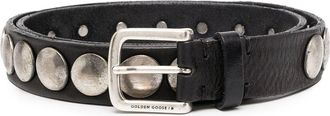 Golden Goose G&uuml;rtel Trinidad mit Nieten aus gewaschenem Leder