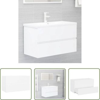 vidaXL Mobile in legno - Mobile Lavabo Bianco 80x38,5x45 cm in Legno Multistrato
