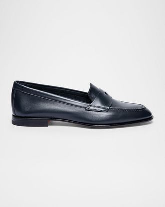 Santoni Famed Leather Loafers
