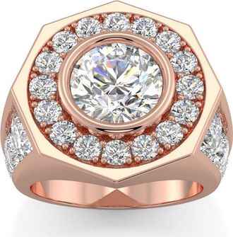 Pompeii3 Mens 8 1/2Ct Diamond Hexagon Anniversary Pinkie Ring Gold Lab Grown