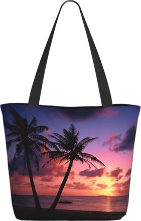 AOOEDM Beautiful Sunset Palm Trees Ladies Shopping Bag 13x11x7in.The Perfect ValentineS Day Gift.It Is The Best ValentineS Day Gift For Mom, Daughter, Wife,E
