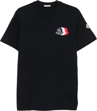 Moncler T-shirt con applicazione logo - Blu