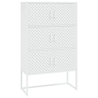 vidaXL Aparador De Acero Blanco 80x35x135 Cm Vidaxl