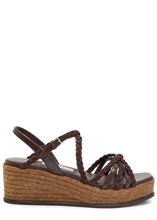 Jimmy Choo London Nyra 60 Braided Leather Espadrille Sandals - Brown - 36 (IT36/ UK3)