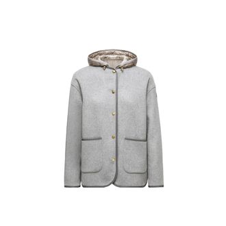 Moncler Reposse 3-in-1 Wool & Cashmere Short Down Jacket Grey Size 1