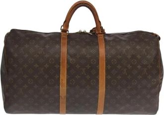 Louis Vuitton Tweedehands Canvas handtassen - Dames - Vintage Weekendtas - Bruin - ONE Size - Leer - Vintage
