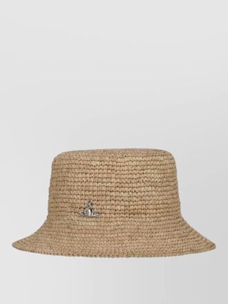 Vivienne Westwood raffia bucket hat wide brim texture