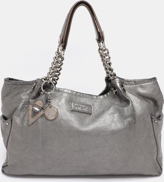 Versace Metallic Leather Chain Shoulder Bag
