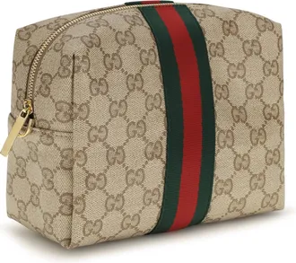 Gucci GG Canvas with Web Stripe Shoulder Bag - Beige