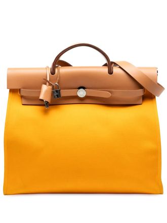 Herm&egrave;s Borsa a tracolla Herbag Zip 39 in tela Toile 2012 - Giallo