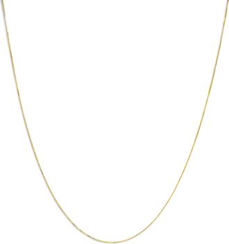 House of Brilliance Unisex Solid 14K Gold 0.75mm Classic Box Chain Necklace