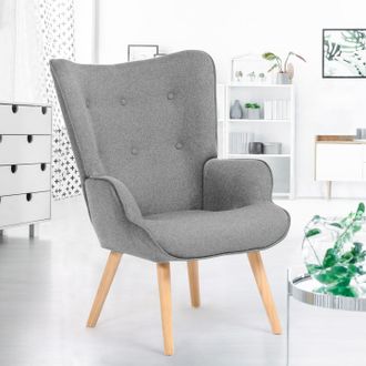 IDMarket Idmarket - Sill&oacute;n Escandinavo Ivar En Tejido Gris Claro