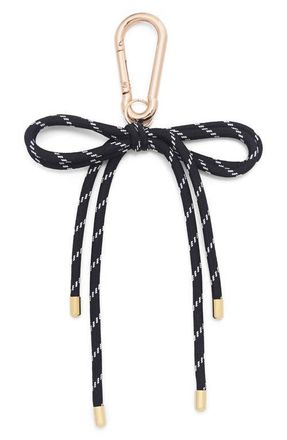 Petit Moments Paracord Bow Key Chain in Black/Gold at Nordstrom