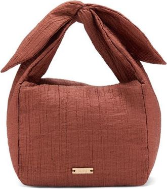 Mango Heidi Knotted Top Handle Bag in Medium Orange at Nordstrom