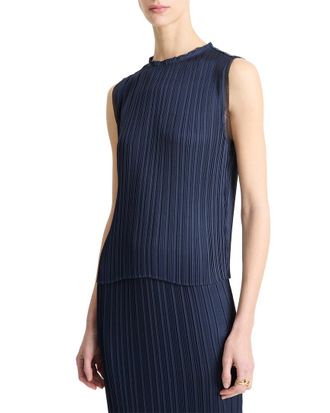 Vince Pleated Crewneck Shell