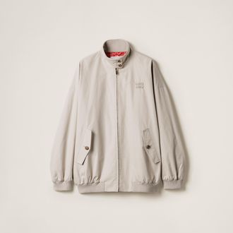 Miu Miu Panama Cotton Blouson Jacket, Woman, Limestone, Size 36