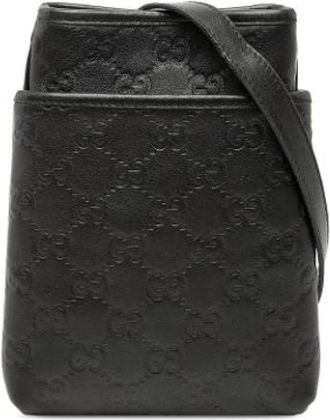 Gucci Pre-owned Crossbody Tas - Dames - Vintage Schoudertas - Zwart - ONE Size - Leer - Vintage