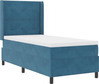 vidaXL Cama Tipo Box Spring Con Tiras Led Azul 80 X 200 Cm Terciopelo Vidaxl